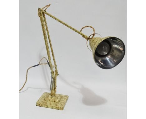 Herbert Terry anglepoise lamp - gilt rag rolled finish and square stepped base.