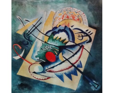 After WASSILY KANDINSKY Rotes Oval,  lithograph poster,  framed and glazed,  52cm x 52cm,  84cm x 60cm including frame