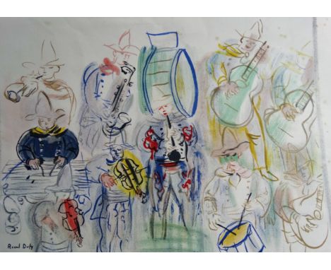 After RAOUL DUFY  Carnival Band Lithograph Picture size 34 x 44cm Overall size 37 x 50cm