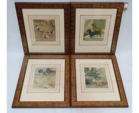 After GEORGE VERNON STOKES (1873-1954) Spaniels Chasing Rabbits Amongst The Dunes Lithograph Framed and glazed Picture size 1