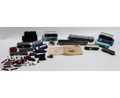 Lima N-gauge diesel/electric locomotive - together with passenger carriages, some other rolling stock and sundry scenery, als