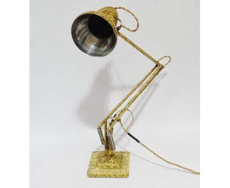 Herbert Terry anglepoise lamp - gilt rag rolled finish and square stepped base.