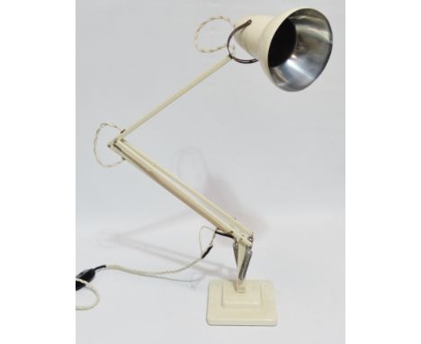 Herbert Terry anglepoise lamp - with cream painted finish and square stepped base.