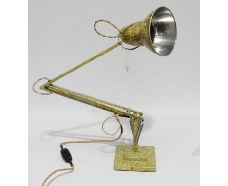Herbert Terry anglepoise lamp - gilt rag rolled finish and square stepped base.
