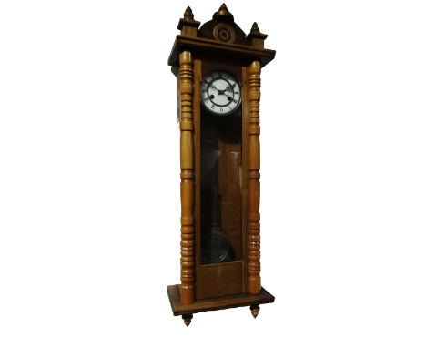 Vienna regulator wall clock - a mahogany cased wall clock with 19th century movement and white enamel dial and Roman numerals