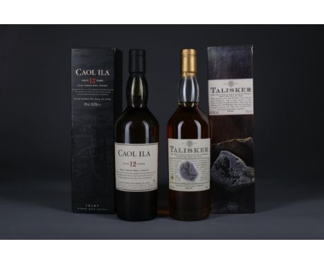CAOL ILA AGED 12 YEARS Single Malt Scotch Whisky 70cl, 43% volume, in carton. TALISKER AGED 10 YEARS Single Malt Scotch Whisk
