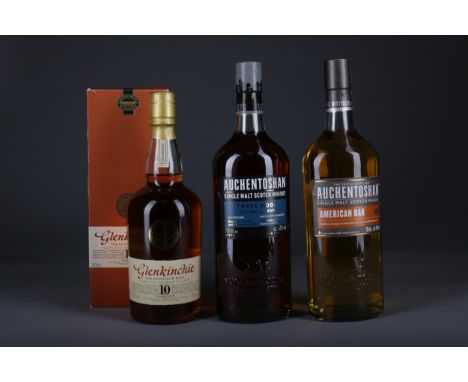 AUCHENTOSHAN THREE WOOD Single Malt Scotch Whisky Matured in bourbon, Pedro Ximenez and Oloroso casks. 700ml, 43% volume. AUC
