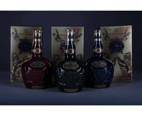 CHIVAS REGAL ROYAL SALUTE AGED 21 YEARS RUBY FLAGON Blended Scotch Whisky 70cl, 40% volume, in cloth sack and carton. CHIVAS 