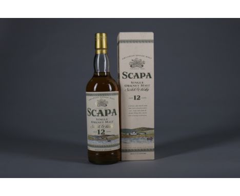 SCAPA AGED 12 YEARS Single Malt Scotch Whisky 70cl, 40% volume, in carton.