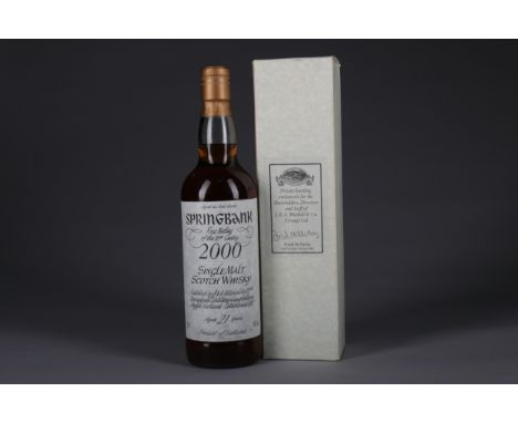 SPRINGBANK 'FIRST BOTTLING OF THE 21ST CENTURY' AGED 21 YEARS Single Malt Scotch Whisky Bottled 2000 exclusively for sharehol