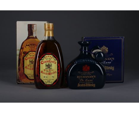 CRAWFORD'S FIVE STAR Blended Scotch Whisky 75cl, 40% volume, in carton. BUCHANNAN'S DELUXE PRESENTATION FLAGON Blended Scotch