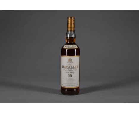 MACALLAN 10 YEARS OLD Single Malt Scotch Whisky Matured in sherry wood. 700ml, 40% volume.