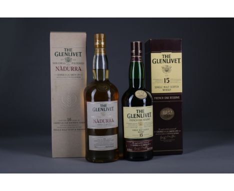 GLENLIVET NADURRA AGED 16 YEARS - ONE LITRE Single Malt Scotch Whisky Matured in bourbon casks. One litre, 48% volume, in car