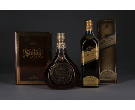 JOHNNIE WALKER SWING Blended Scotch Whisky 75cl, 43% volume, in carton. JOHNNIE WALKER GOLD LABEL AGED 15 YEARS Blended Scotc