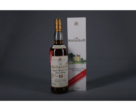 MACALLAN 10 YEARS OLD 100 PROOF Single Malt Scotch Whisky Matured in sherry wood. 70cl, 57% volume, in carton.