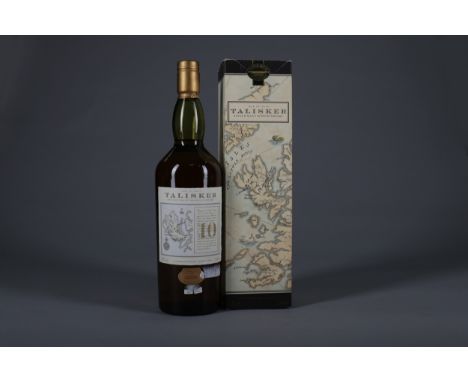TALISKER AGED 10 YEARS MAP LABEL - ONE LITRE Single Malt Scotch Whisky One litre, 45.8% volume, in carton.