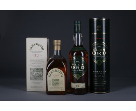 GLEN ORD AGED 12 YEARS Single Malt Scotch Whisky 70cl, 40% volume, in tube. GLEN KEITH AGED 10 YEARS Single Malt Scotch Whisk