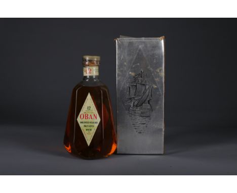OBAN AGED 12 YEARS Single Malt Scotch Whisky 26 2/3 fl.oz, 70° proof, in carton with stopper.