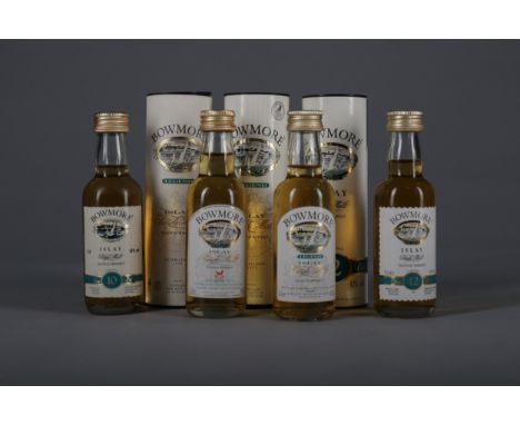 FOUR BOWMORE SINGLE MALT MINIATURES Single Malt Scotch Whisky Includes Bowmore Children's Hospice Association Scotland 10th A