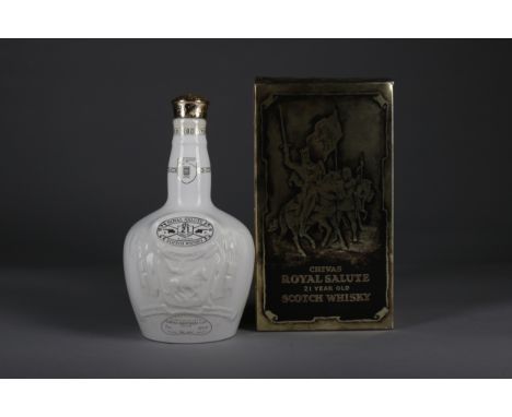 CHIVAS REGAL ROYAL SALUTE 21 YEARS OLD WHITE FLAGON Blended Scotch Whisky 75cl, 40% volume, white flagon in cloth sack and ca