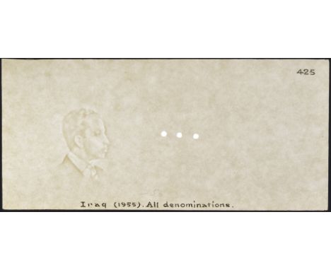 National/Central Bank of Iraq, watermarked paper showing the ‘large head’ of King Faisal II as a youth, as featured on part o