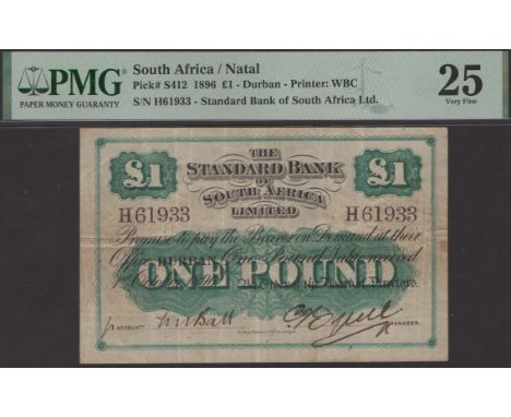 Standard Bank of South Africa Limited, £1, 1 October 1896, serial number H61933, two manuscript signatures, strong and fresh 