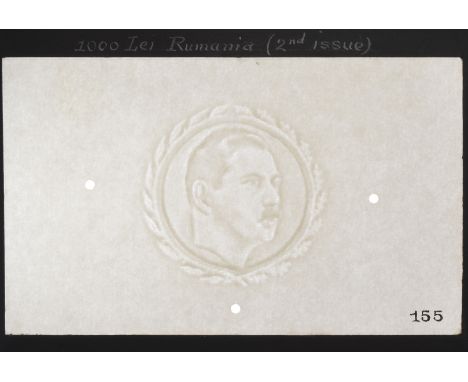 Banca Nationala a Romaniei, watermarked paper (2) showing both watermarks used on the 1000 Lei of 1936 to 1940, first with Ki