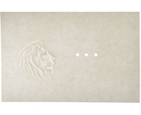 Banque d’Etat Du Maroc, watermarked paper featuring the profile of a male lion (2) as used on the abortive issue of 1951, whi