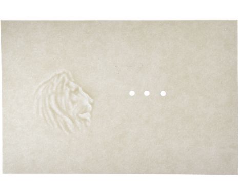 Banque d’Etat Du Maroc, watermarked paper featuring the profile of a male lion (2) as used on the abortive issue of 1951, whi