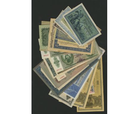 An Interesting Group of European Notes comprising Austria, 20 Kronen, 1918, 5 and 10 Schilling, 1945, Germany, 5 Mark 1904, H