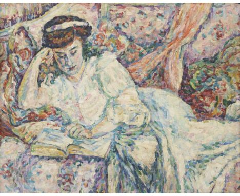 Philippe Hosiasson (Ukrainian, 1898-1978) Mère et fille / La Liseuse  (2)  Mère et filleoil on canvas92 x 73cm (36 1/4 x 28 3