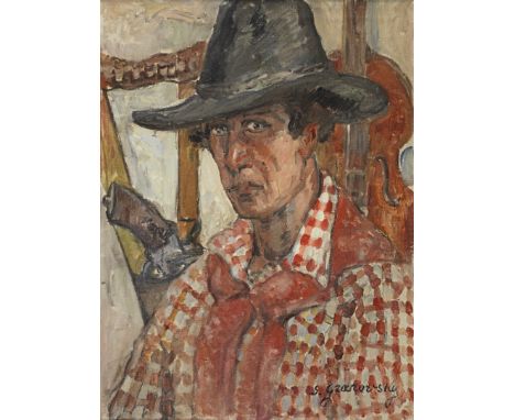 Samuel Granowsky (Ukrainian, 1889-1942)Self-portrait signed 'S. Granowsky' (lower right)oil on canvas61 x 46cm (24 x 18 1/8in