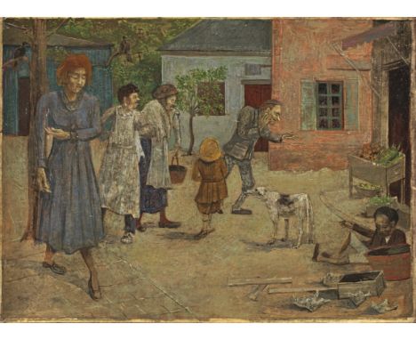 Grégoire Michonze (Russian/ French, 1902-1982)Village scene signed and dated 'Michonze/ 48' (lower right)oil on panel16 x 23c
