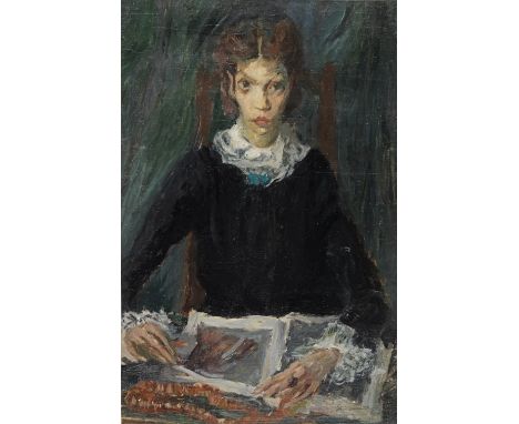 Jacques Chapiro (Russian, 1887-1972)Portrait of a young girl signed 'Jacques Chapiro' (lower right)oil on canvas85.5 x 56.5cm