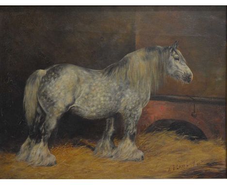 Henry Frederick Lucas-Lucas,Rokeby Fuschia, Champion Mare, London 1893 and 1894,oil on canvas, signed and dated 93,50x66cm.Co