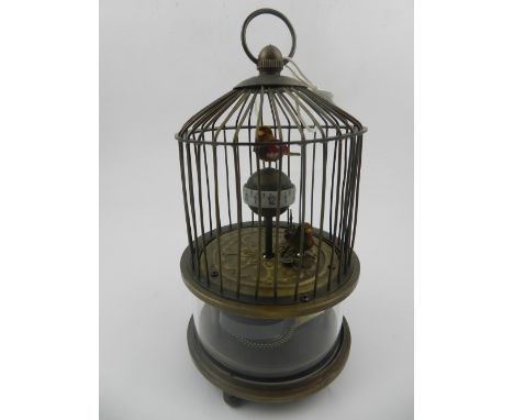 A Chinese automaton birdcage clock. H.19cm