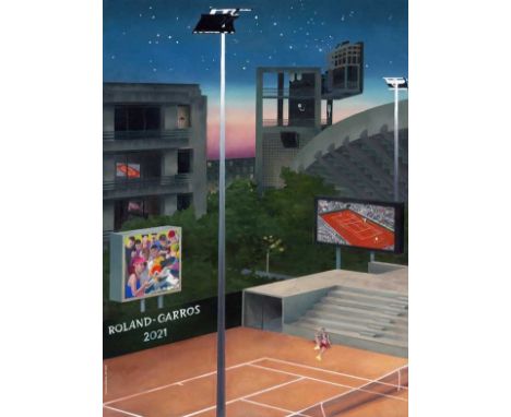 Roland-Garros: French Open Poster 2021 signed by the artist Jean Claracq with 2 beautifully illustrated books Au centre le co