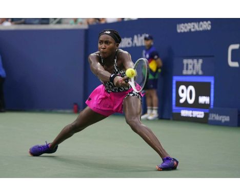 Cori “Coco” Gauff: 2021 US Open signed tennis shoes 
We are delighted to present this very special item of tennis memorabilia