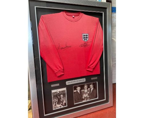 Sir Geoff Hurst &amp; Martin Peters MBE: Signed replica England 1966 World Cup Shirt
 
Three lions on a shirt, never stop you