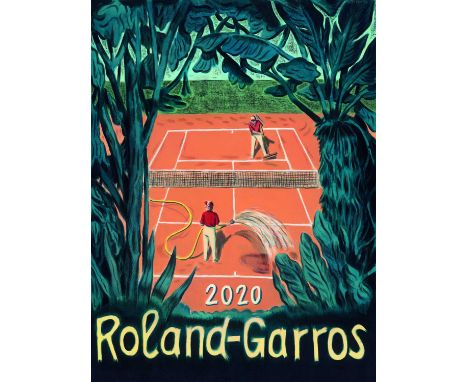 Roland-Garros: French Open Poster 2020 signed by the artist Pierre Seinturier with 2 beautifully illustrated books Au centre 