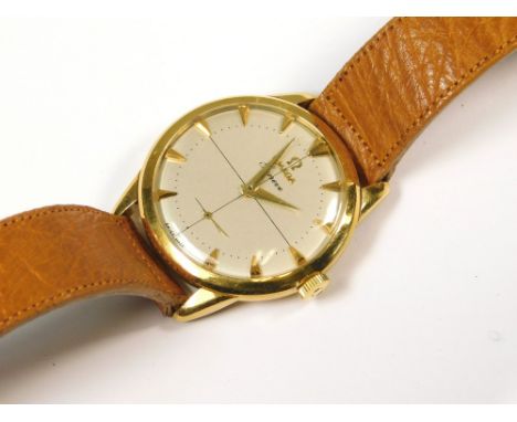 OMEGA. A gentleman's 18ct. gold cased Omega Geneve wristwatch, c. 1954. Model No. 2754. Movement No. 14337370. Cal 266, on Lo