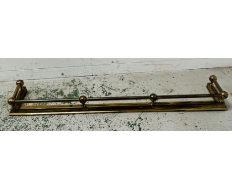 A brass fire curb or fender with tubular rail (W145cm)