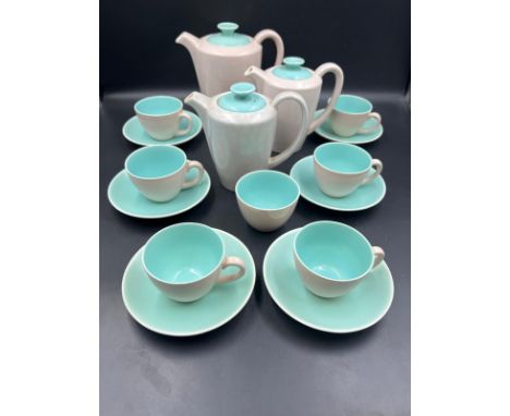 A part tea set of Poole pottery 