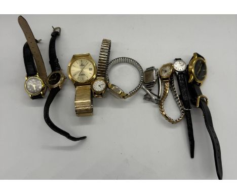 A selection of ladies and gentleman's wristwatches various makers to include Lovus, Sekonda and Timex 