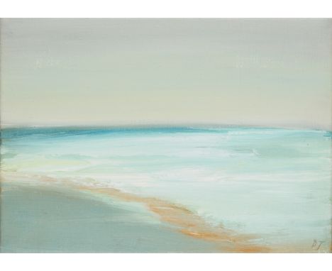 David Tindle RA,&nbsp;British b.1932 -&nbsp;Seascape;&nbsp;oil on canvas, signed with initials lower right 'DT', 25 x 35.2 cm