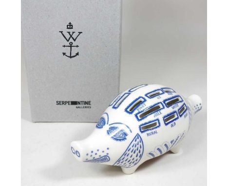 ARR Grayson Perry, CBE, RA, b1960, Piggybank, with rubber stopper, stamped marks, 21cm long, in original Serpentine Galleries
