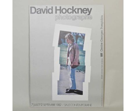 ARR David Hockney, b1937, photographe, Centre George Pompidou, 1982, poster, 70 x 50cm, unframed