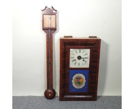 A 19th century mahogany cased stick barometer, with an exposed tube, signed Dixon Pickering, 96cm high, together with a 19th 