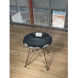 10 x Copper Effect Metal Chairs with Black Leather Effect Cushion