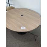 120cm Wooden Top Circular Table with Power Socket